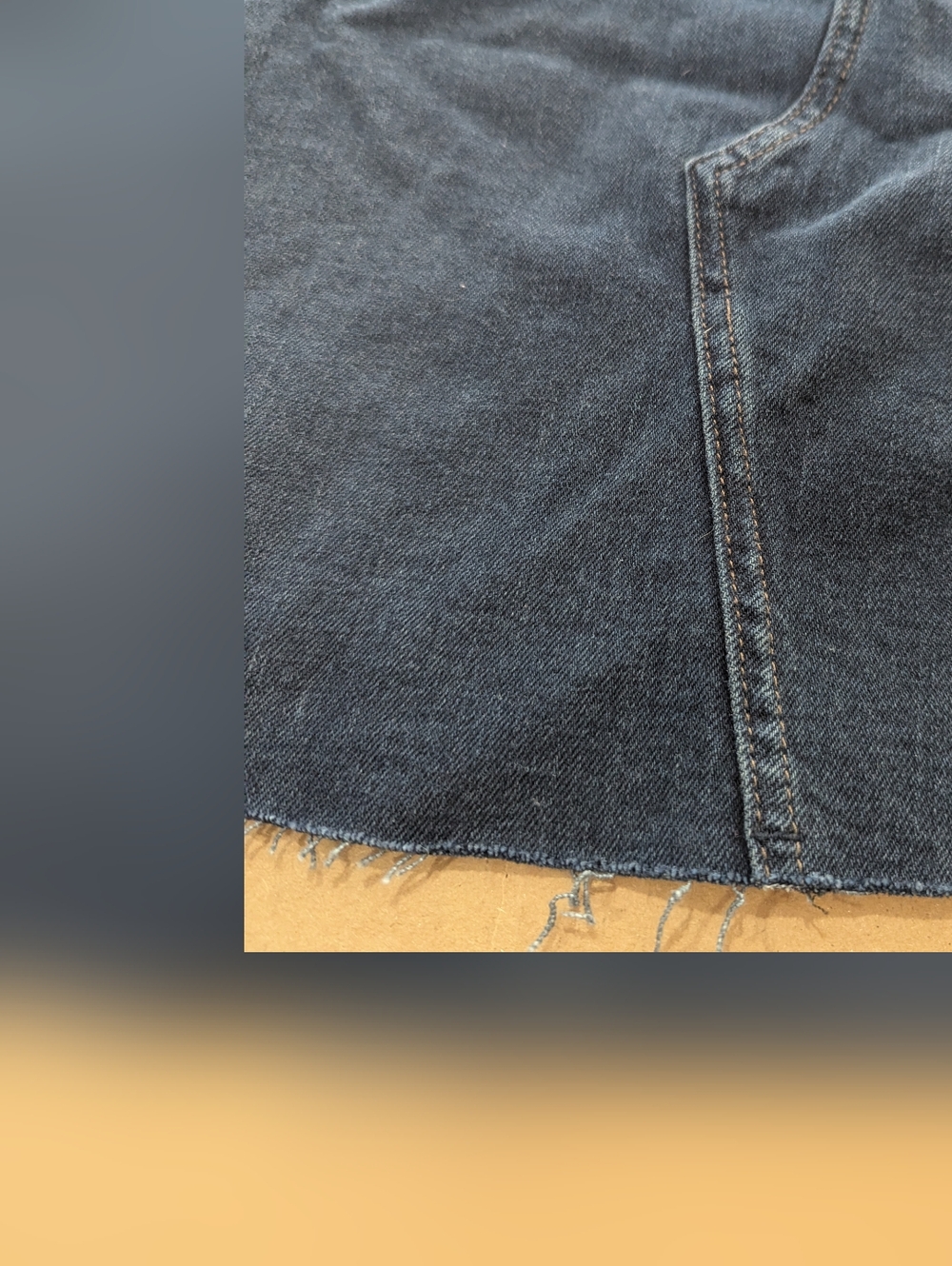 Old Navy Blue Denim High-Rise Frayed Hem Jeans Mini Skirt Sz 16 *NWT - Picture 3 of 9